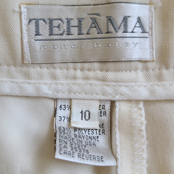 TEHAMA by Nancy Haley Woman's White Trousers, Size: 10 Color: White - Picture 8 of 13